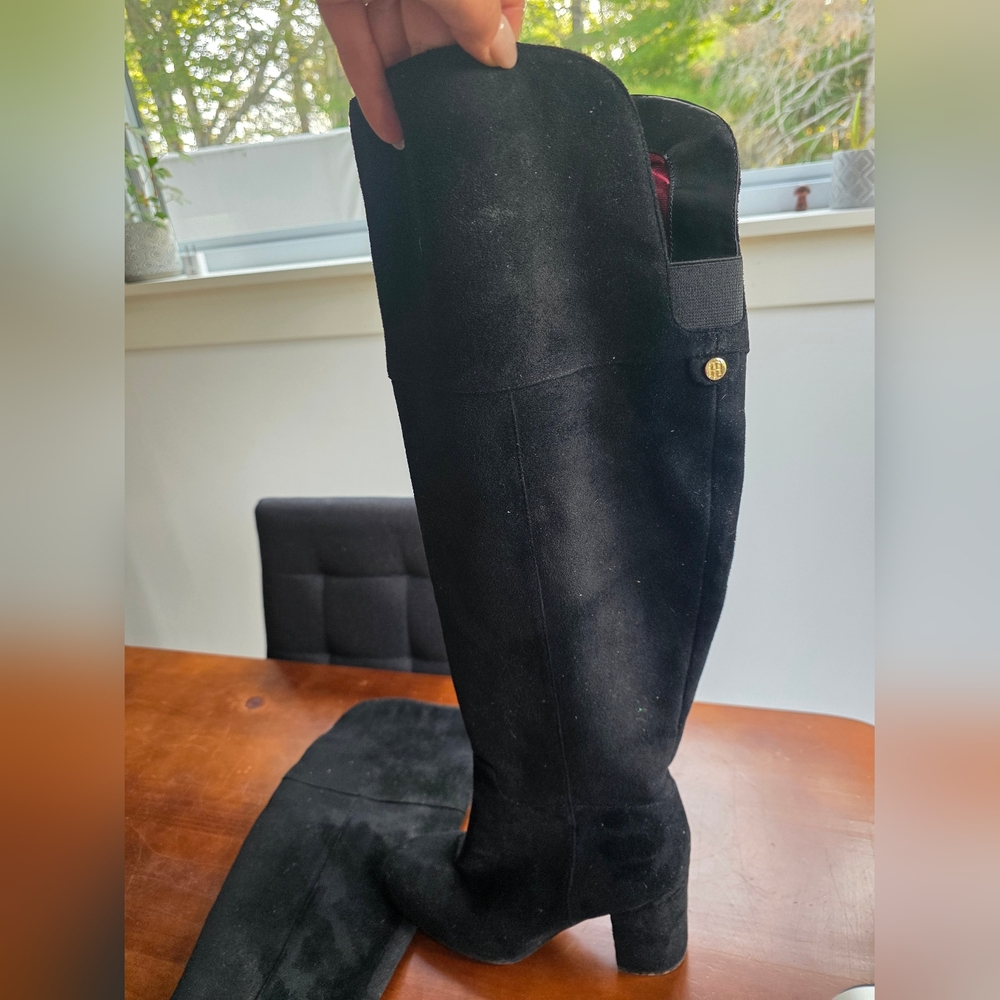 Black Suede Over-the-Knee Boots